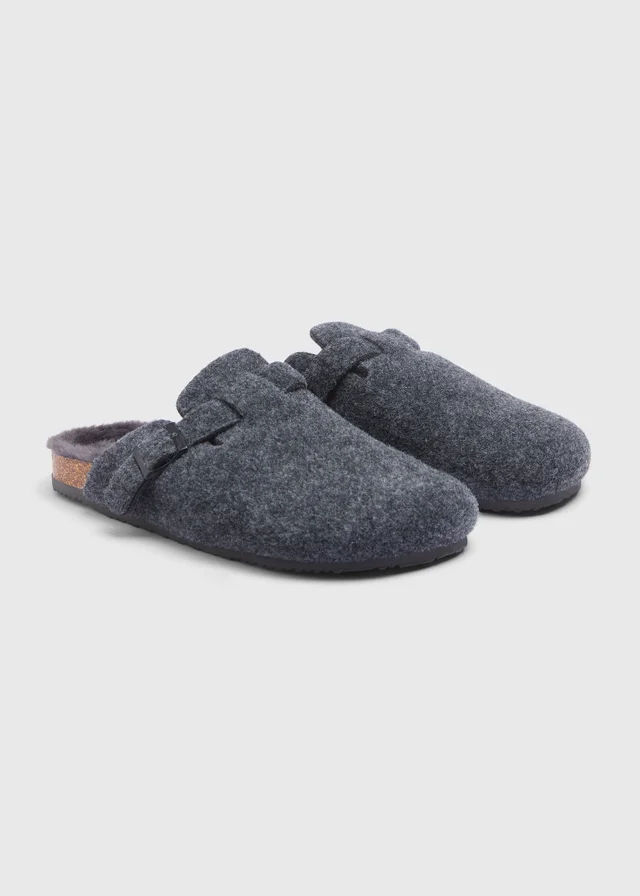 Grey Felt Clogs