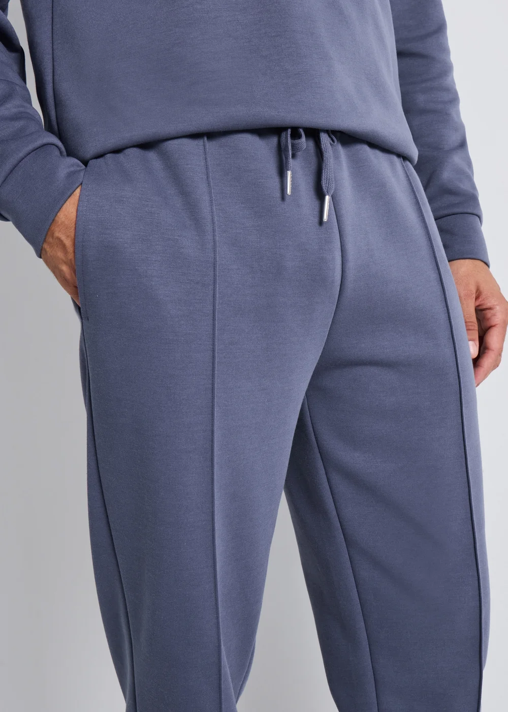 Blue Interlock Tapered Joggers - XXXL Image 2
