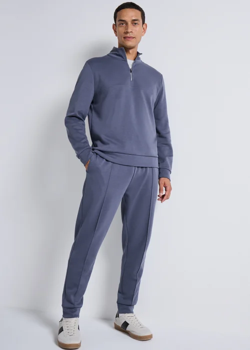 Blue Interlock Tapered Joggers - XXXL Image 1