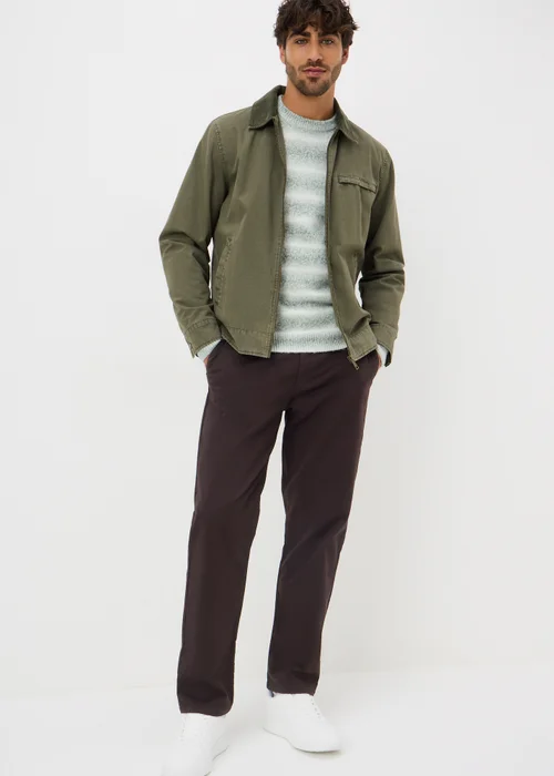 Dark Brown Straight Fit Chinos - 40 Waist Regular Image 1