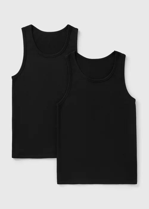 2 Pack Black Medium Thermal Vests - Small Image 1