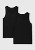 2 Pack Black Medium Thermal Vests - Small Image 1