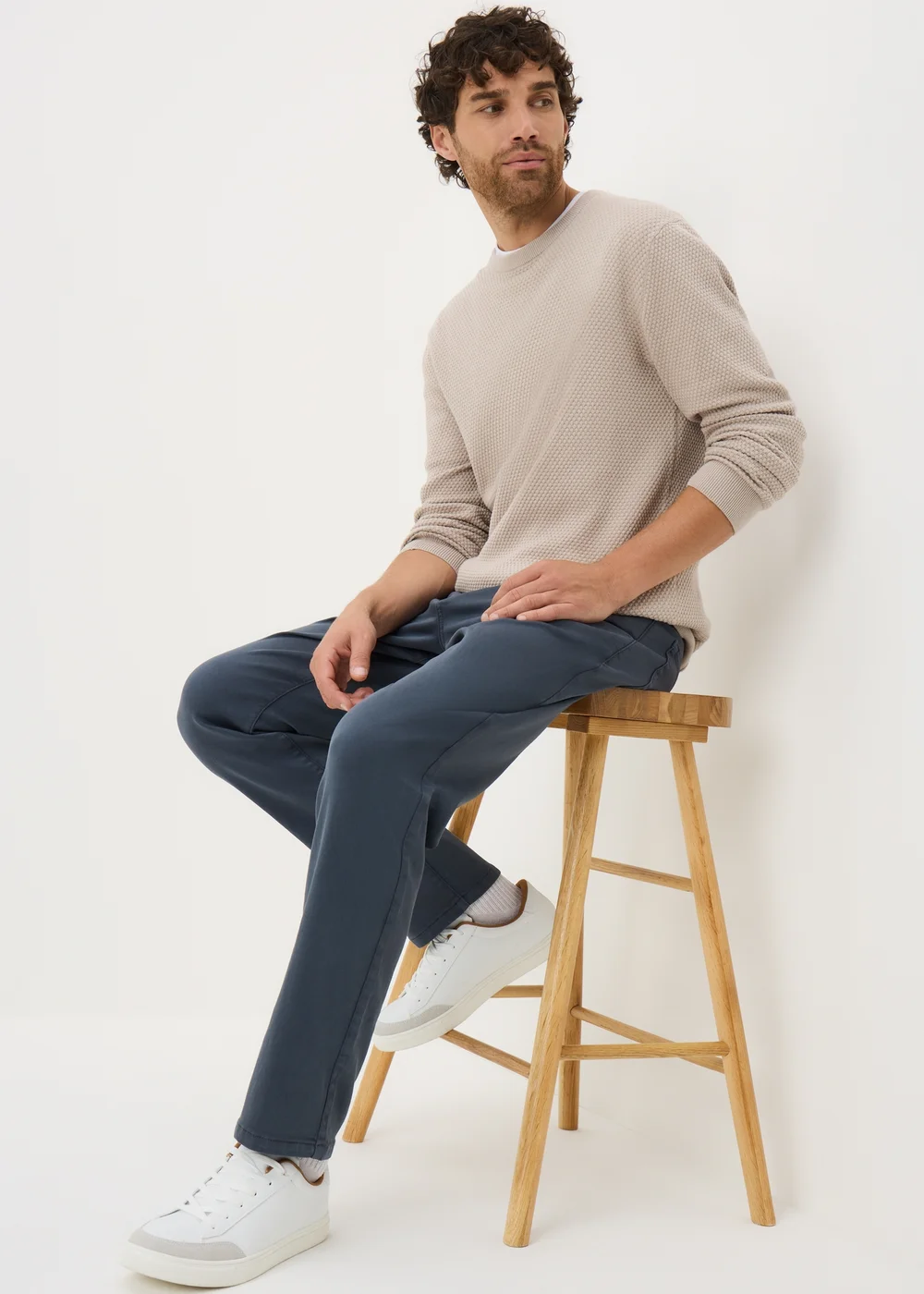 Blue 5 Pocket Slim Fit Trousers - 30 Waist Regular Image 1