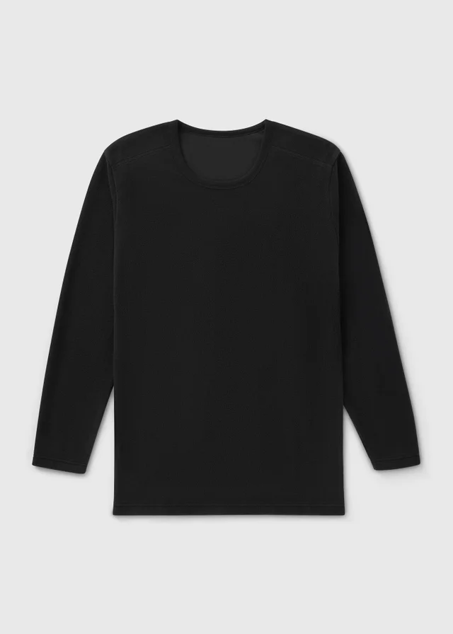 Black Microfleece Long Sleeve Top