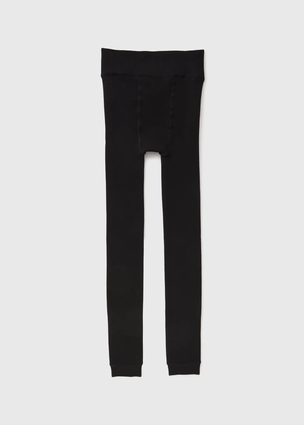 Black Fleece Lined Leggings - Large Image 1