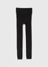 Black Fleece Lined Leggings - Large Image 1