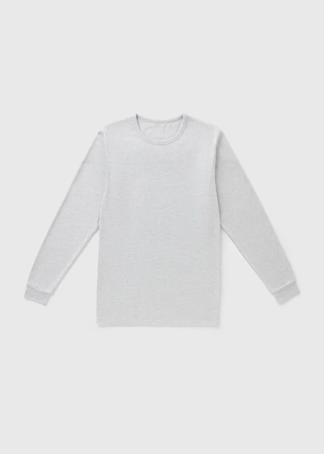 Grey Thermal Long Sleeve Top