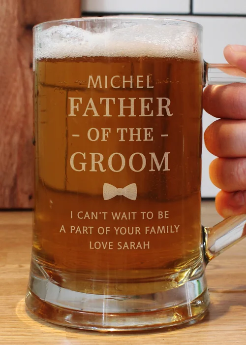 Personalised Memento Company Father of the Groom Pint Stern Tankard - One Size Image 2