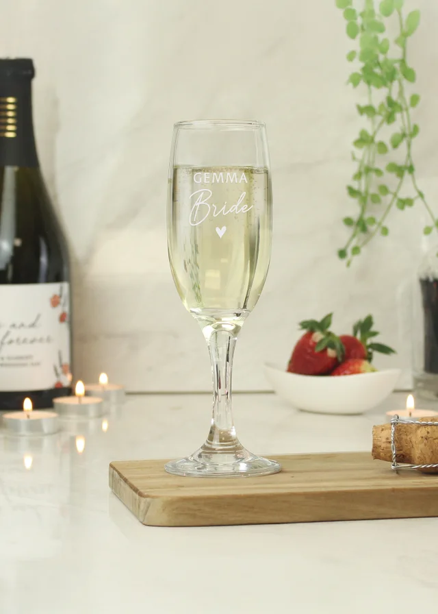 Personalised Memento Company Bride Flute Glass