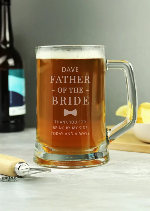 Personalised Memento Company Father of the Bride Stern Tankard - One Size Image 1