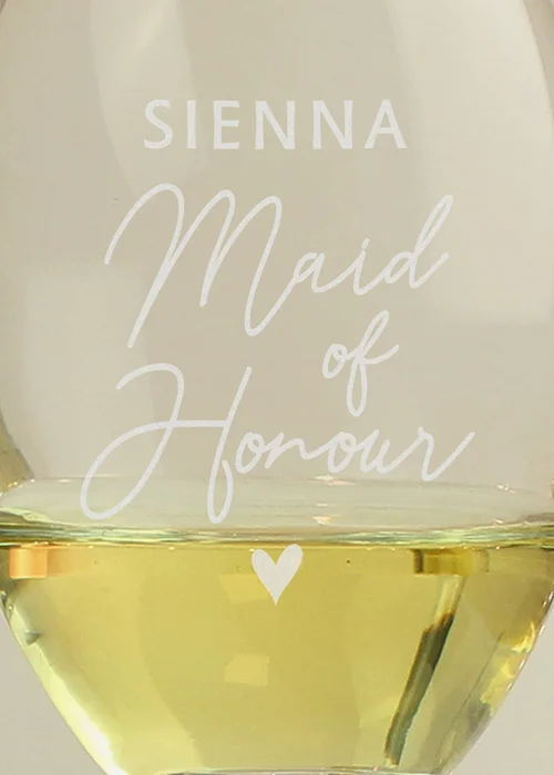 Personalised Memento Company Maid of Honour Wine Glass - One Size Image 2