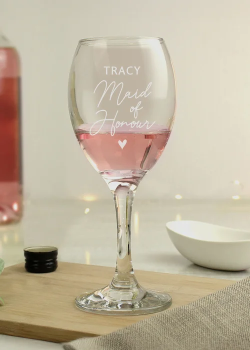 Personalised Memento Company Maid of Honour Wine Glass - One Size Image 3