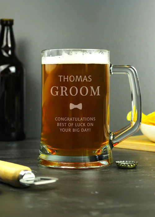 Personalised Memento Company Groom Pint Stern Tankard - One Size Image 1