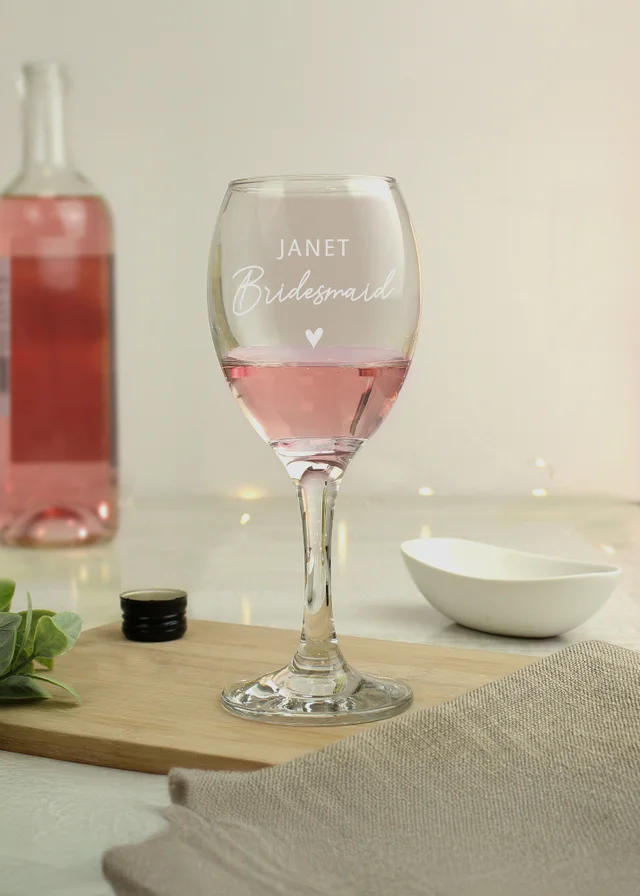 Personalised Memento Company Bridesmaid Wine Glass