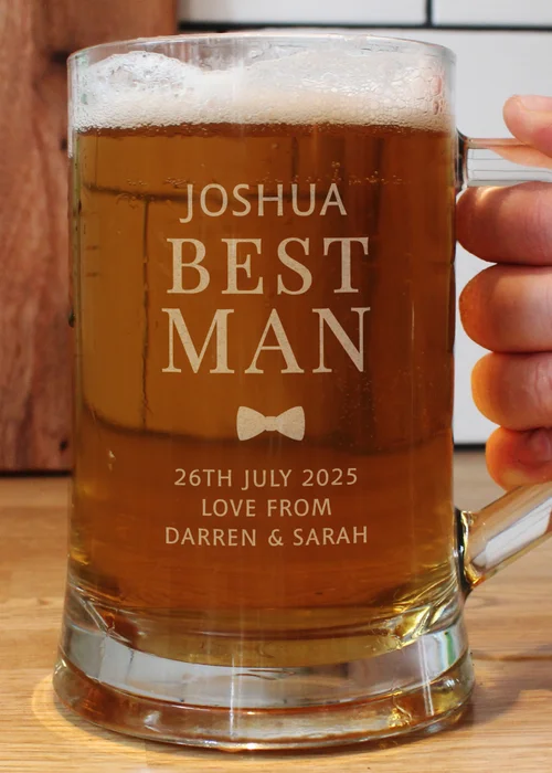 Personalised Memento Company Best Man Pint Stern Tankard - One Size Image 2