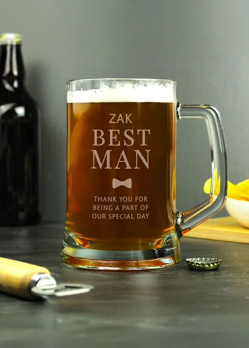Personalised Memento Company Best Man Pint Stern Tankard - One Size Image 3