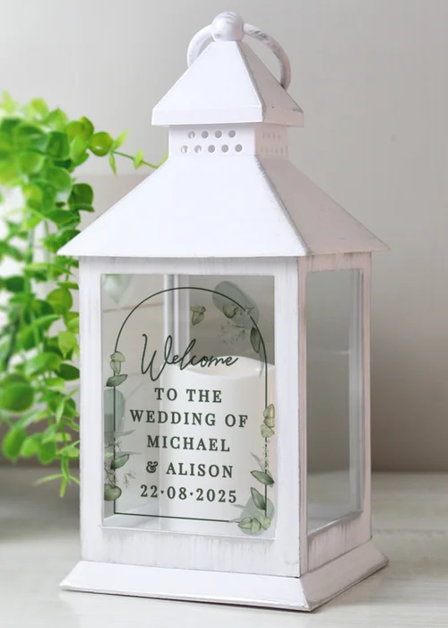 Personalised Memento Company Botanical Wedding Lantern - One Size Image 1