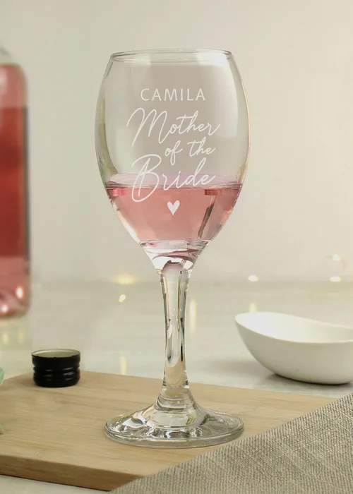 Personalised Memento Company Mother of the Bride Wine Glass - One Size Image 1