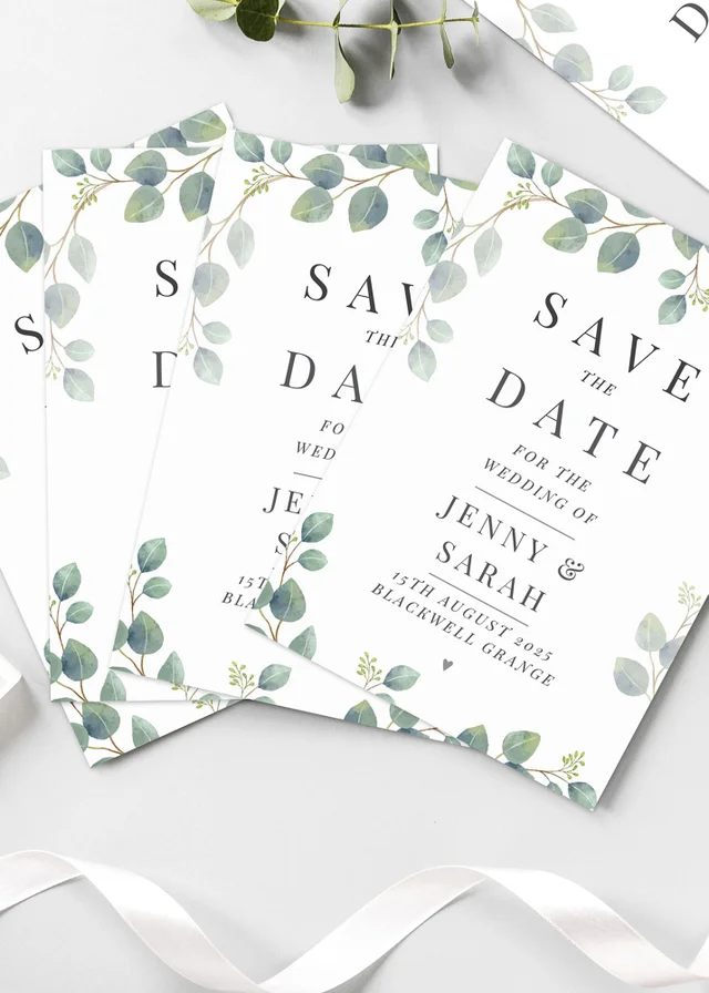 Personalised Memento Company Botanical Wedding Save the Dates Pack of 36