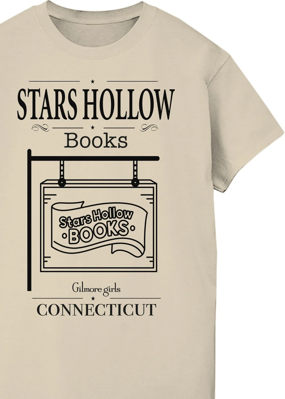 Spiral Galaxy Gilmore Girls Stars Hollow Books Sand Boyfriend Fit T-Shirt - XXL Image 2