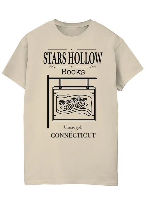 Spiral Galaxy Gilmore Girls Stars Hollow Books Sand Boyfriend Fit T-Shirt - XXL Image 1