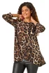 Roman Natural Stretch Textured Animal Print Tunic - Size 12 Image 1