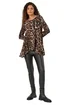 Roman Natural Stretch Textured Animal Print Tunic - Size 12 Image 2