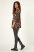 Roman Natural Stretch Textured Animal Print Tunic - Size 12 Image 3