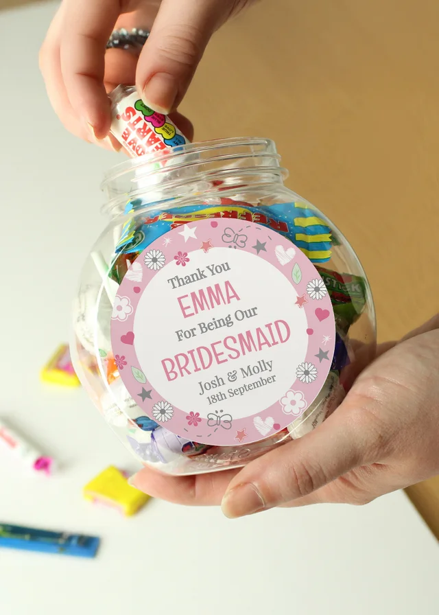 Personalised Memento Company Bridesmaid Sweet Jar