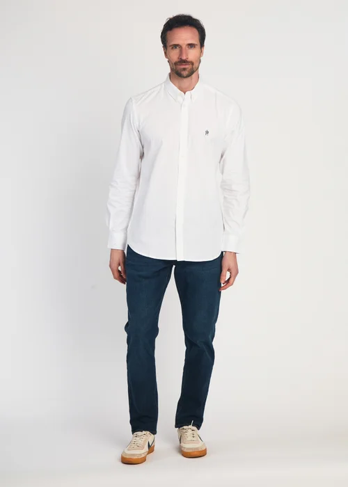 French Connection White Cotton Long Sleeve Oxford Shirt - Extra Large Image 3