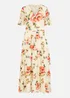 Yumi Ivory Floral Mesh Tiered Maxi Dress - 18 Image 3
