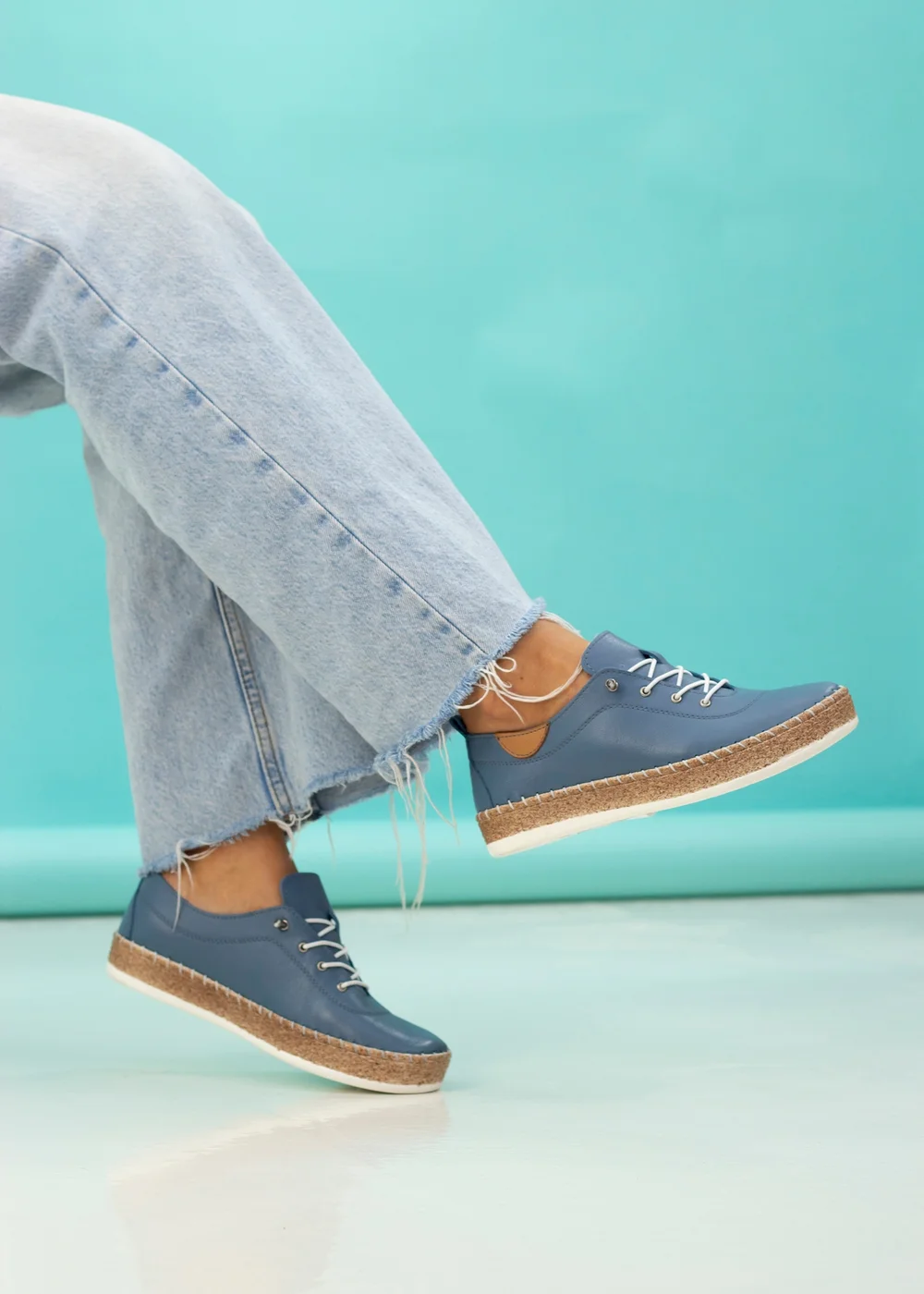 Lunar Denim Blue Evie Plimsoll - Size 7 Image 1