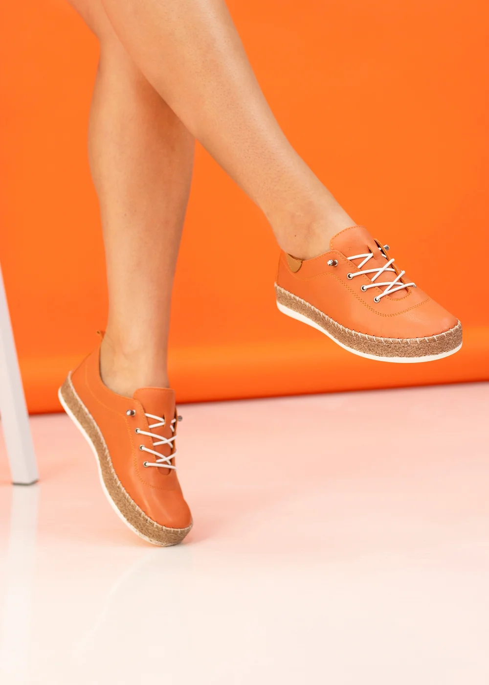 Lunar Orange Evie Plimsoll - Size 8 Image 1