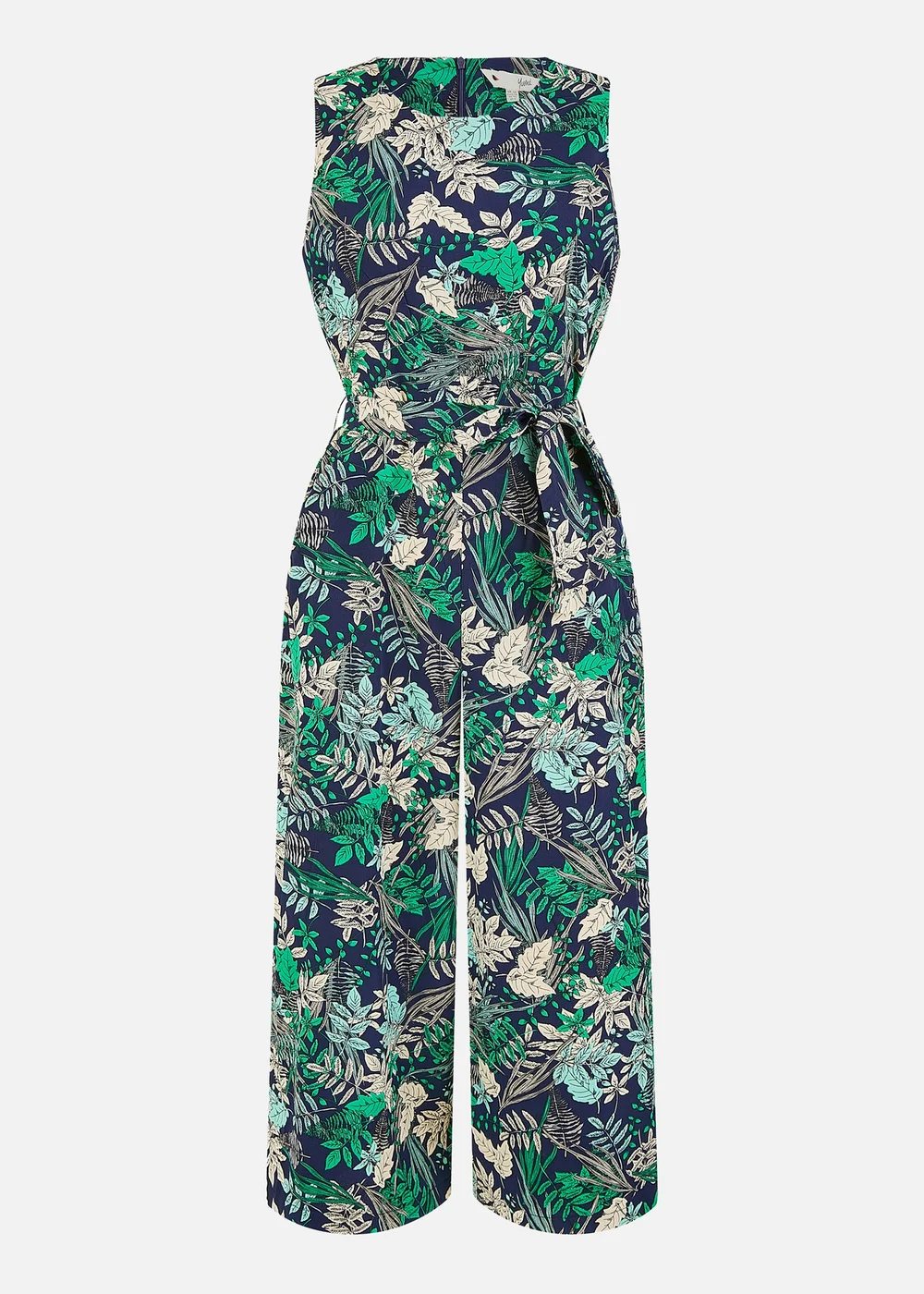 Yumi Navy Leaf Culotte Jumpsuit - 14 Image 3