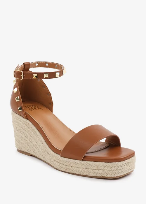Where's That From TanPU Presley Wedge Sandals With Gladiator Ankle-Strap - Size 3 Image 3