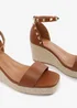 Where's That From TanPU Presley Wedge Sandals With Gladiator Ankle-Strap - Size 3 Image 5