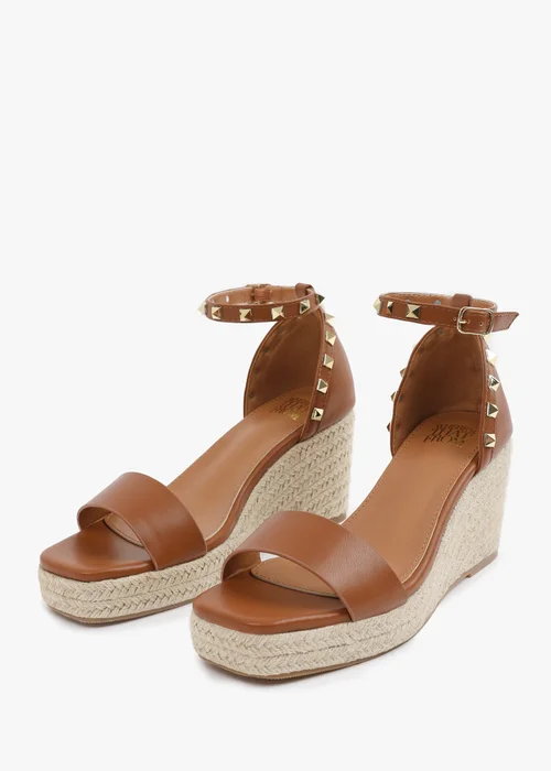 Where's That From TanPU Presley Wedge Sandals With Gladiator Ankle-Strap - Size 3 Image 4