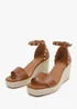 Where's That From TanPU Presley Wedge Sandals With Gladiator Ankle-Strap - Size 3 Image 4