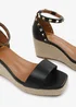 Where's That From BlackPU Presley wide-fit Wedge Sandals With Gladiator-Ankle-Strap - Size 8 Image 5