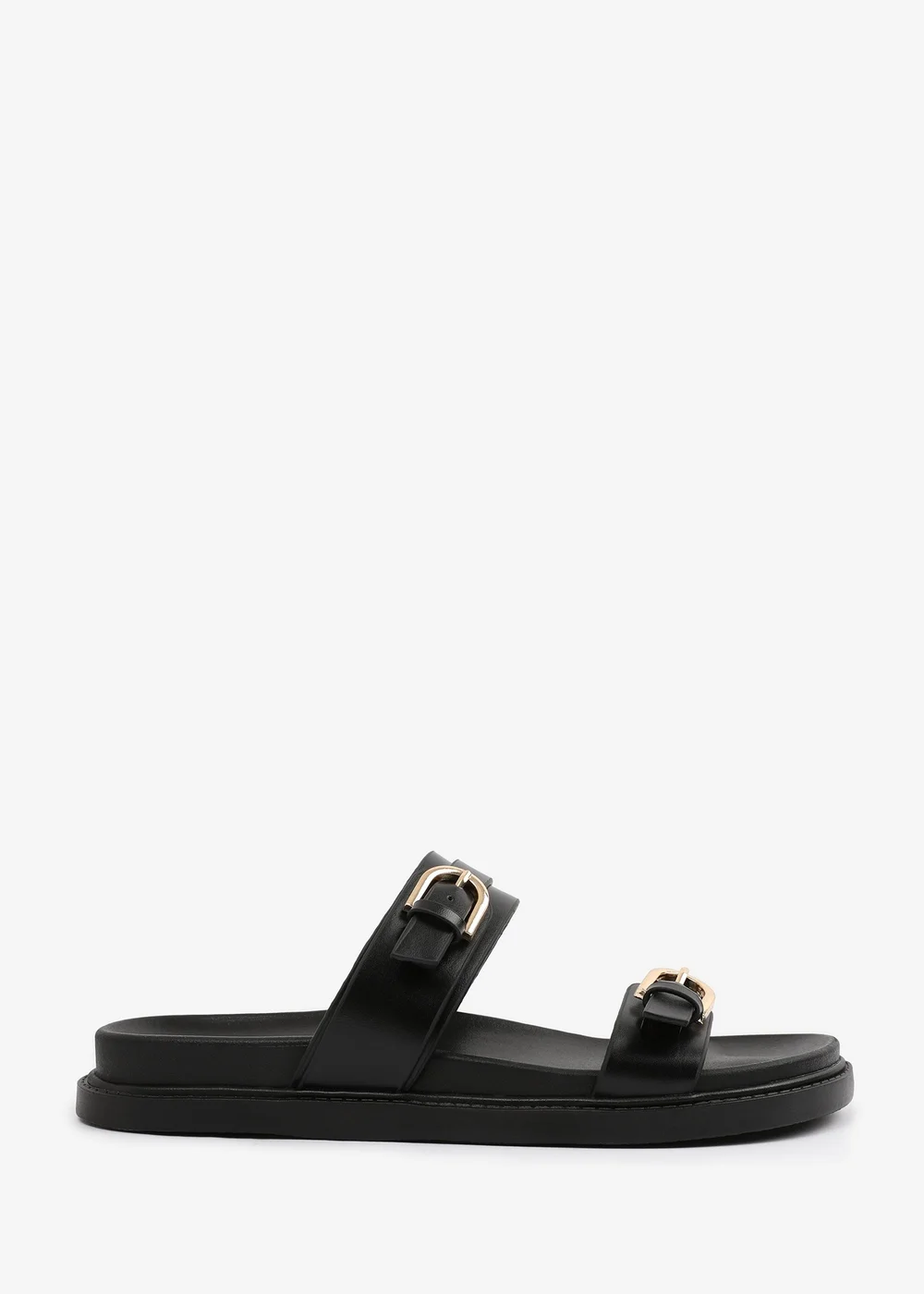 Where's That From BlackPU Abrina Flatform Sandal With Double-Buckle-Strap Details - 4 Image 1