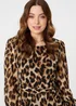 Izabel London Brown Animal Print Sheer Layered Maxi Dress - 8 Image 3