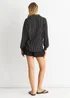 Gini London Black Long Sleeve Batwing Stripe Shirt - 10 Image 2