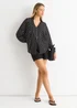 Gini London Black Long Sleeve Batwing Stripe Shirt - 10 Image 1