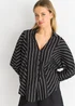 Gini London Black Long Sleeve Batwing Stripe Shirt - 10 Image 3