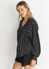 Gini London Black Long Sleeve Batwing Stripe Shirt - 10 Image 4