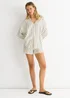 Gini London Cream Long Sleeve Batwing Stripe Shirt - 12 Image 1