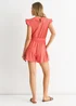 Gini London Coral Stretch Texture Frill Elasticated Waist Playsuit - M/L Image 2