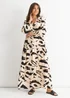 Gini London Cream Animal Print Smock Maxi Dress - 8 Image 4