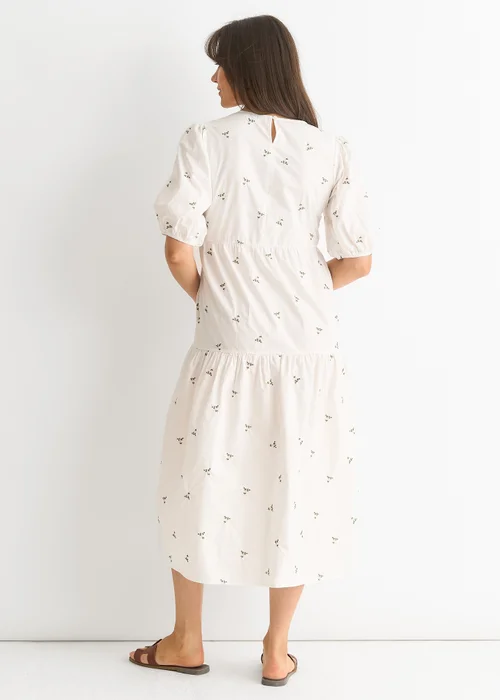 Gini London White Broderie Cotton Smock Midi Dress - 14 Image 2