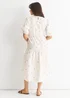 Gini London White Broderie Cotton Smock Midi Dress - 14 Image 2